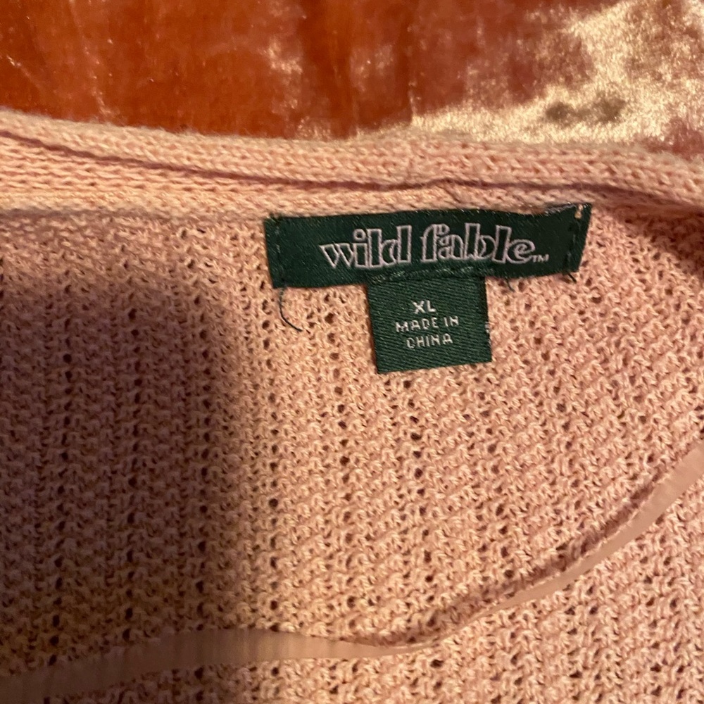 light pink cardigan